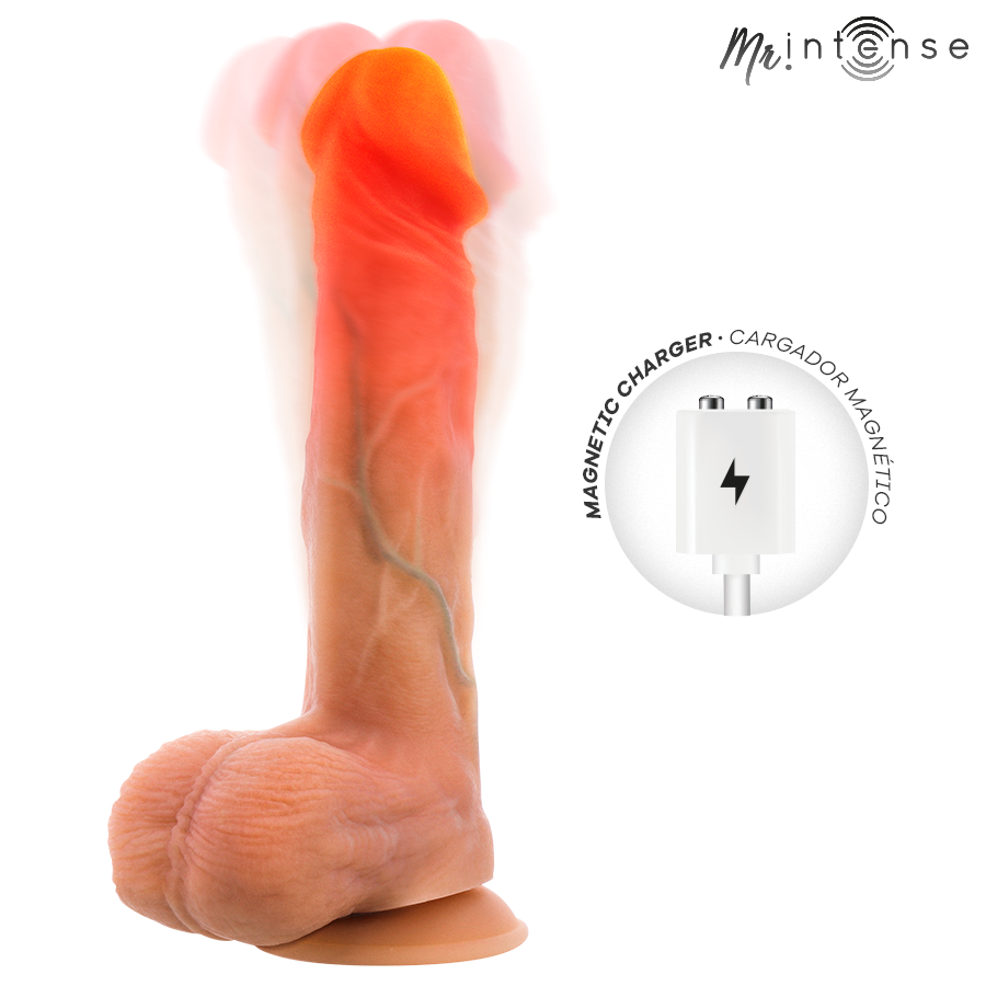 MR INTENSE – LOGAN VIBRATOR DILDO SILICONE WITH HEAT EFFECT AND REMOTE CONTROL 20 CM -Ø- 4,1 CM