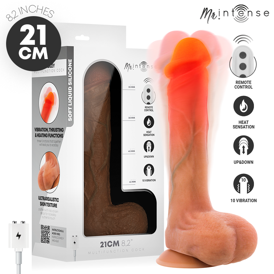 MR INTENSE – BRADLEY VIBRATOR DILDO WITH HEAT EFFECT AND REMOTE CONTROL 21 CM -Ø- 4.2 CM