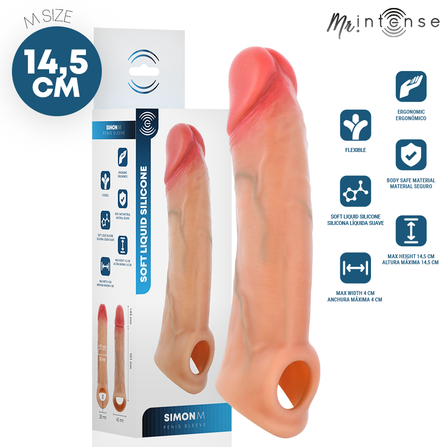 MR INTENSE – SIMON M SILICONE PENIS SLEEVE 14.5 CM -Ø- 4 CM