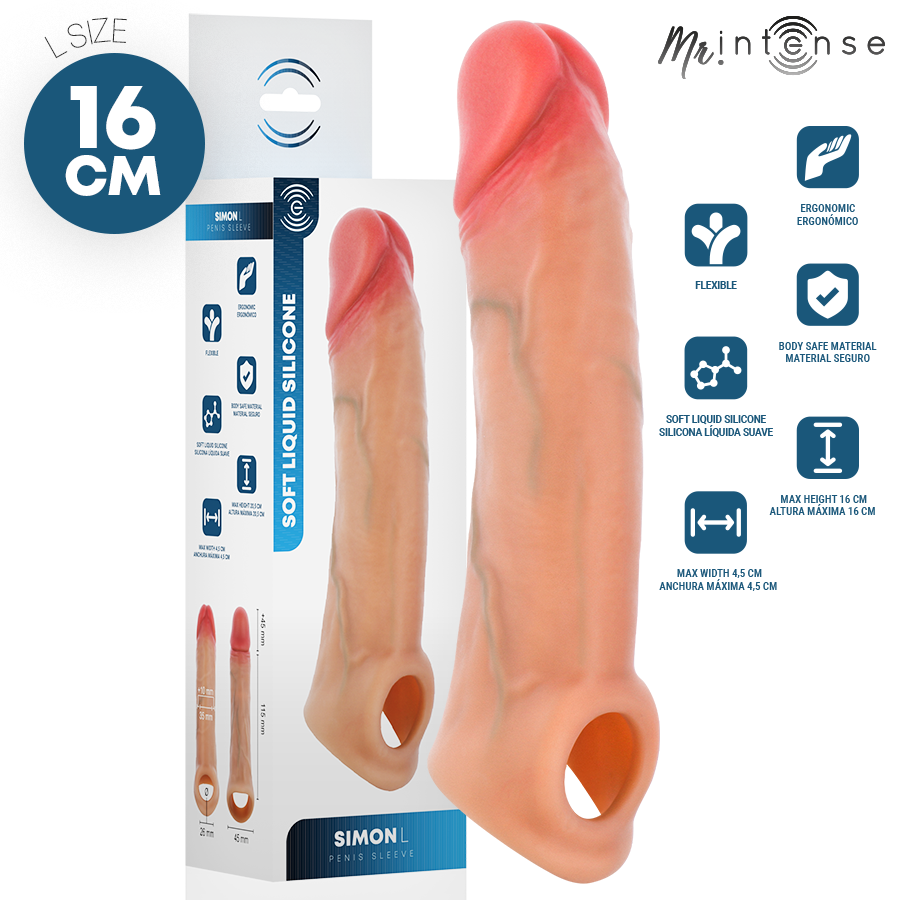 MR INTENSE – SIMON L SILICONE PENIS COVER 16 CM -Ø- 4.5 CM