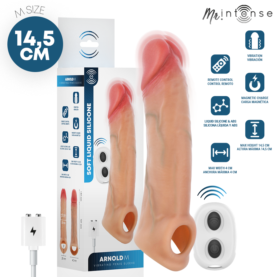 MR INTENSE – ARNOLD M ULTRA-REALISTIC VIBRATING PENIS SLEEVE 14.5 CM -Ø- 4 CM