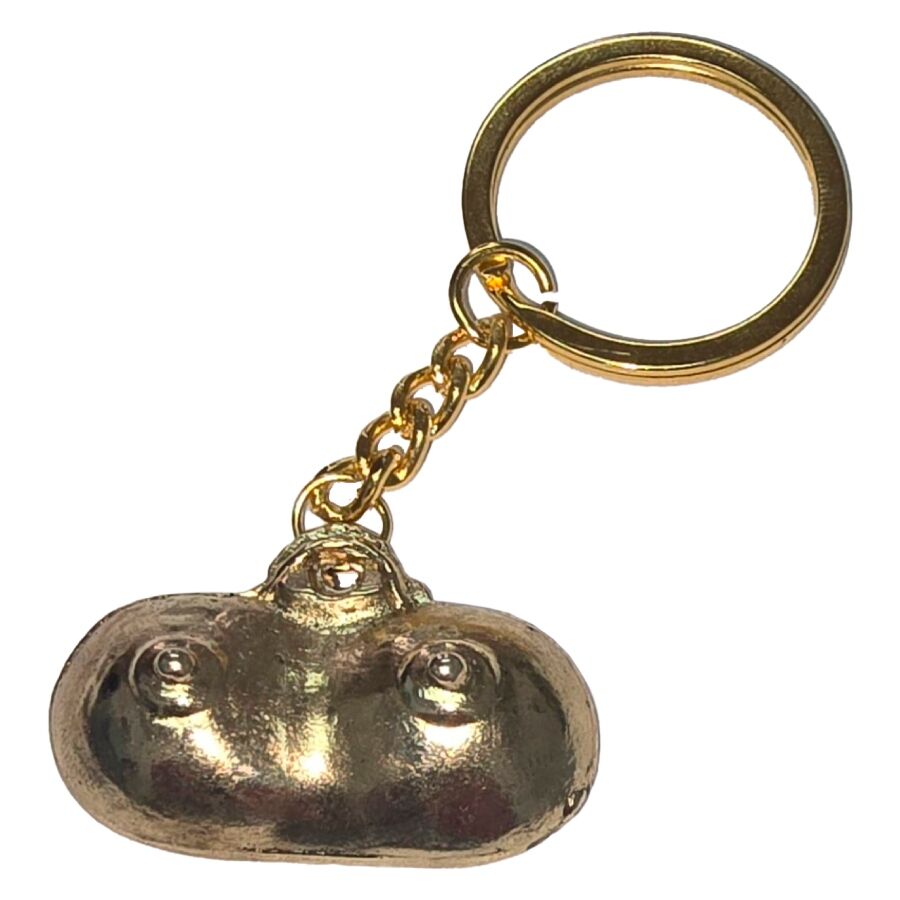 DIABLO PICANTE – GOLD METAL KEYCHAIN WITH BREASTS