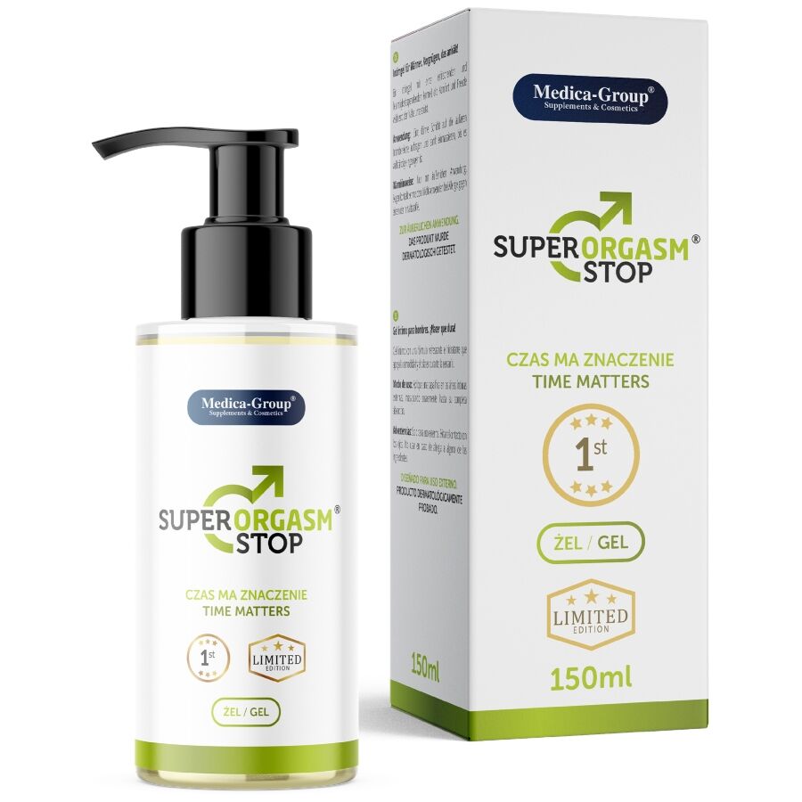 MEDICA GROUP – SÚPER ORGASM STOP GEL ÍNTIMO PARA HOMBRE 150 ML