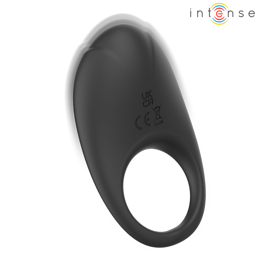 INTENSE – MERLOTTE ANILLO VIBRADOR CON ESTIMULACIÓN DE CLÍTORIS NEGRO