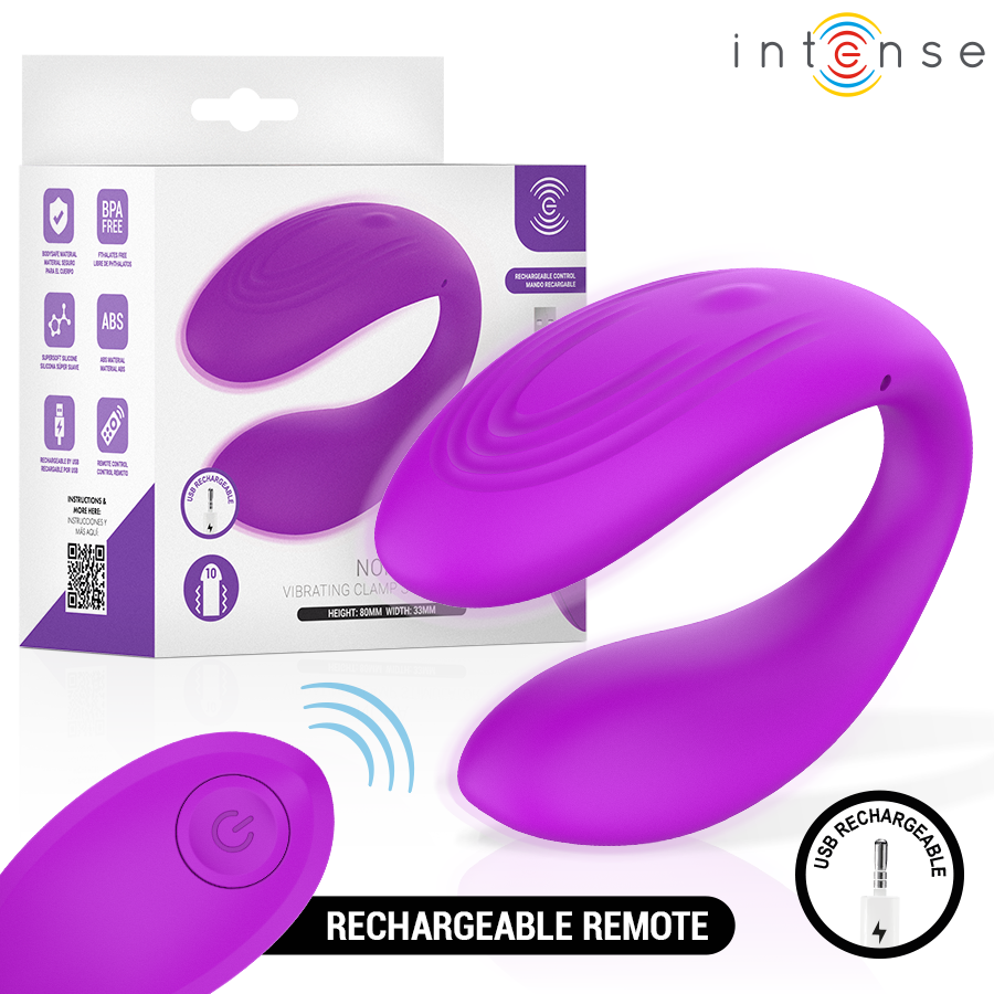 INTENSE – NORA ESTIMULADOR DE PINZA CON VIBRACIÓN MORADO