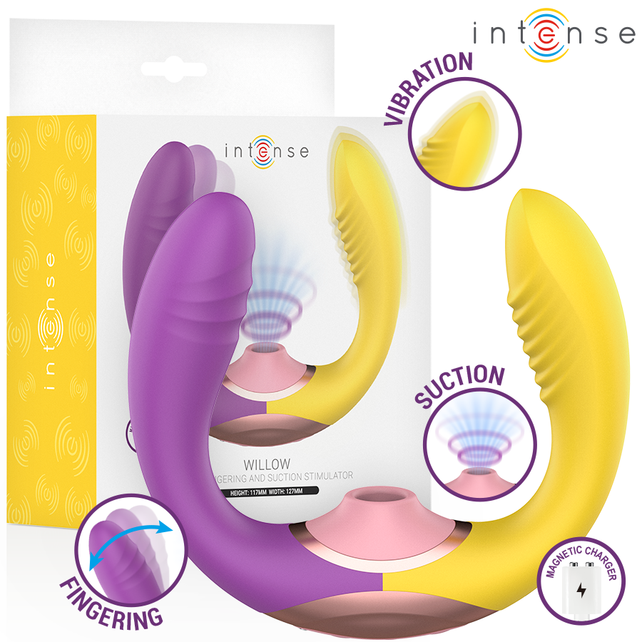 INTENSE – WILLOW ESTIMULADOR 3 EN 1 DE SUCCIÓN Y VIBRACIÓN