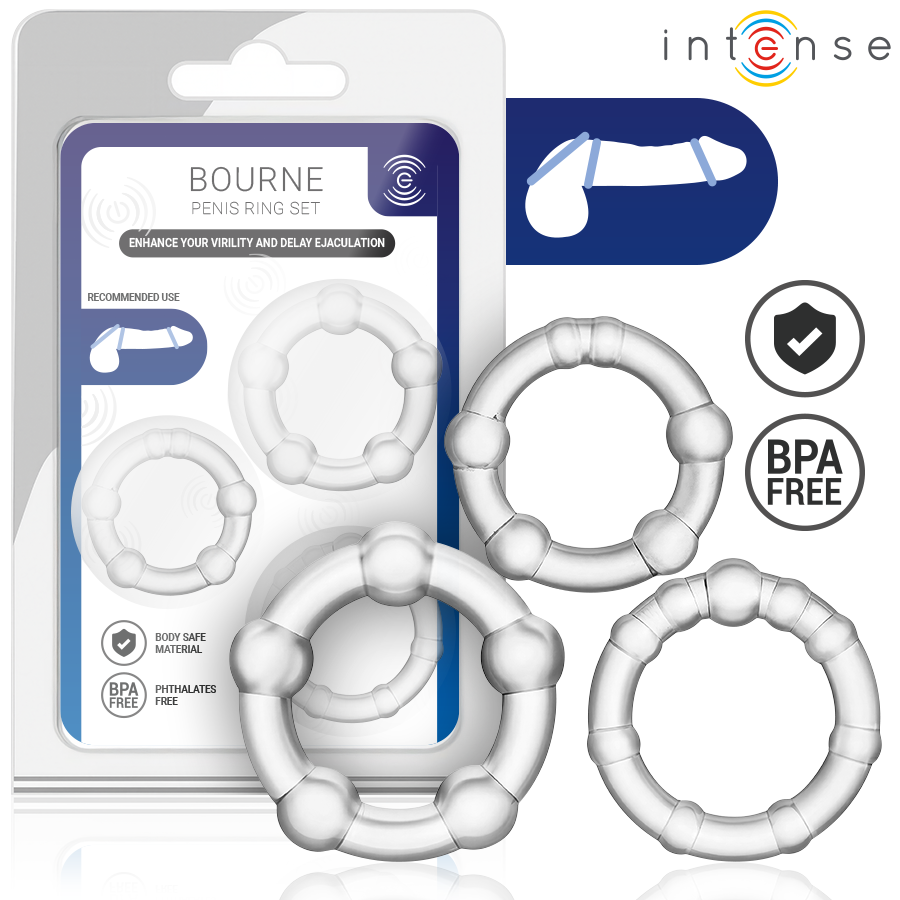 INTENSE – BOURNE SET OF 3 PENIS RING