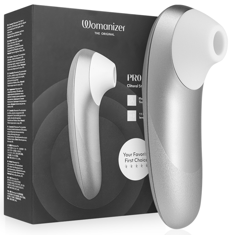 WOMANIZER – PRO VIBRANT CLITORAL STIMULATOR SILVER GREY