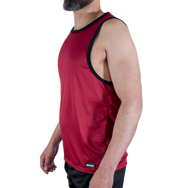 MACHO – CMV003 MAROON GYM T-SHIRT S/M