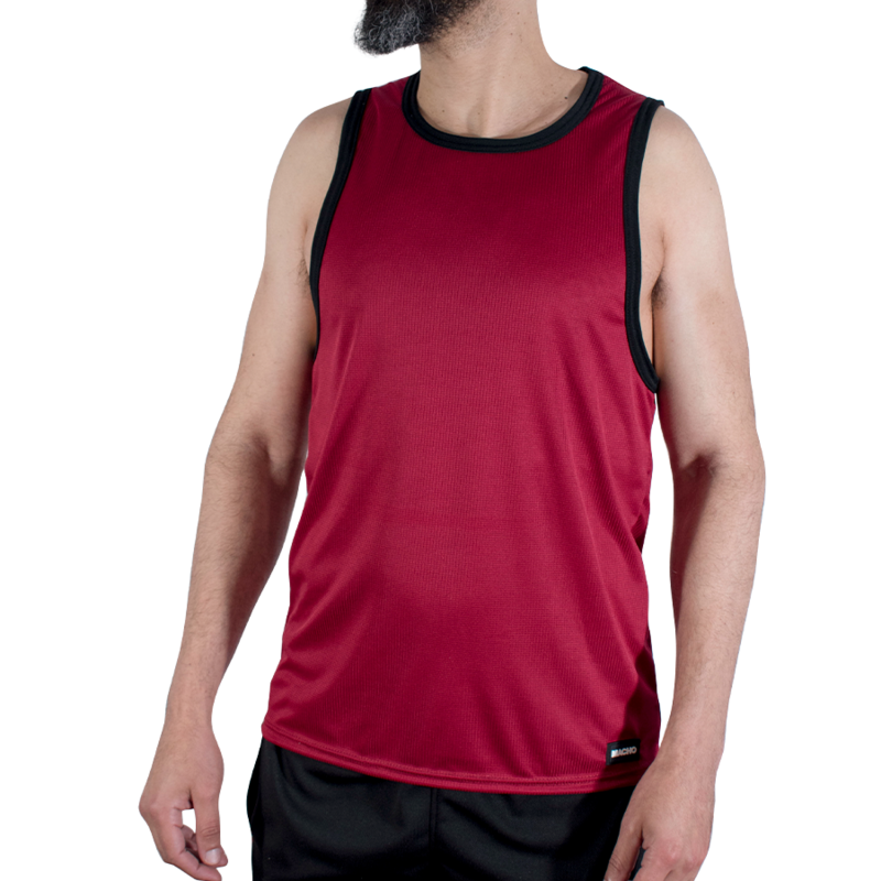 MACHO – CMV003 MAROON GYM T-SHIRT S/M