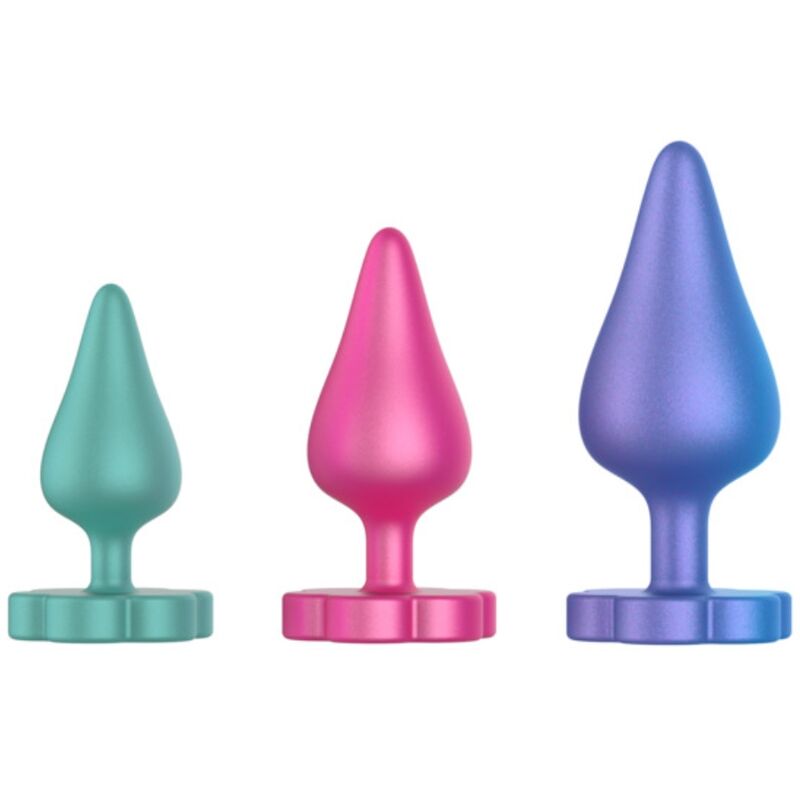ROMP – LUSTER ANAL TRAINING KIT S/M/L WITH FLOWER-SHAPED BASE