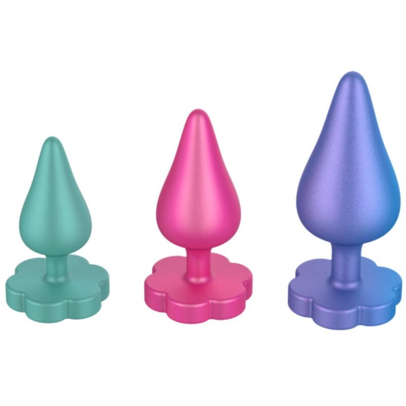 ROMP – LUSTER ANAL TRAINING KIT S/M/L WITH FLOWER-SHAPED BASE