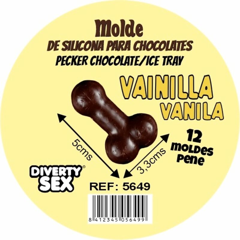 DIABLO PICANTE – CHOCOLATE MOLD WITH 12 SILICONE PENISES FOR HANGING VANILLA