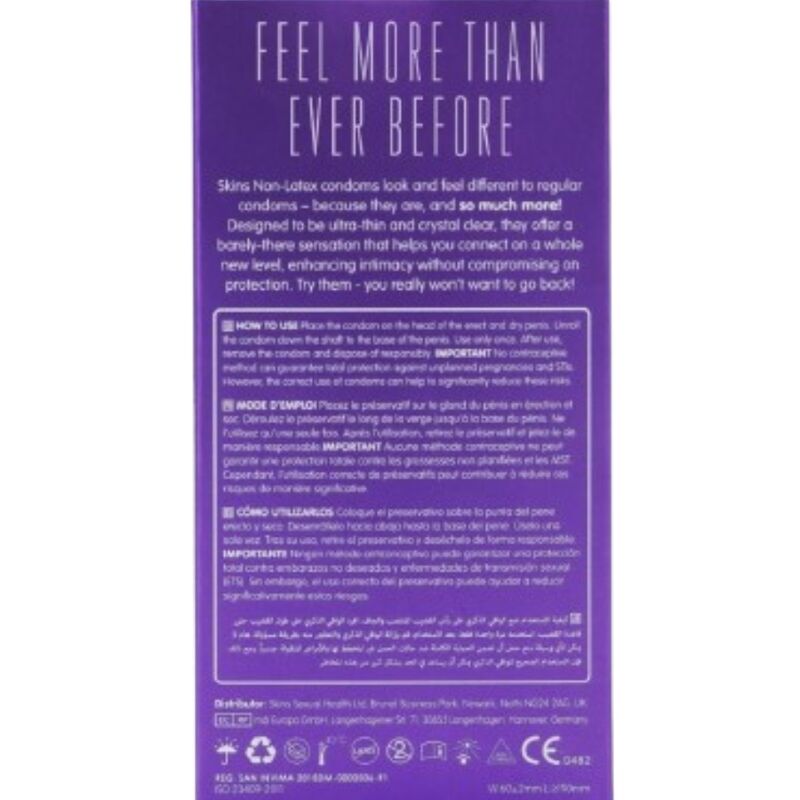 SKINS – LATEX-FREE CONDOMS XL PACK OF 4