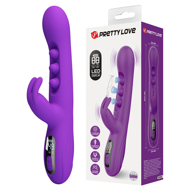 PRETTY LOVE – SABIEN RABBIT VIBRATOR WITH TAPPING STIMULATION AND PURPLE LED