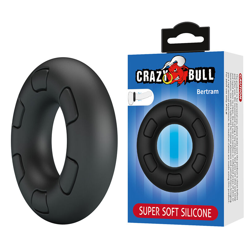 CRAZY BULL – BERTRAM SUPER SOFT SILICONE COCK RING BLACK