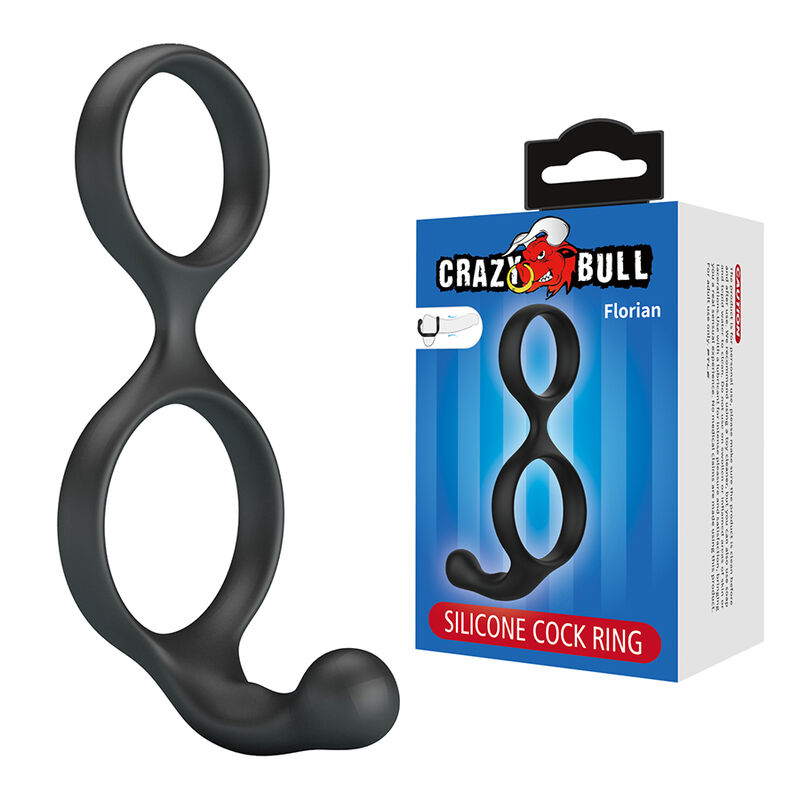 CRAZY BULL – FLORIAN DOUBLE COCK AND BALL RING BLACK