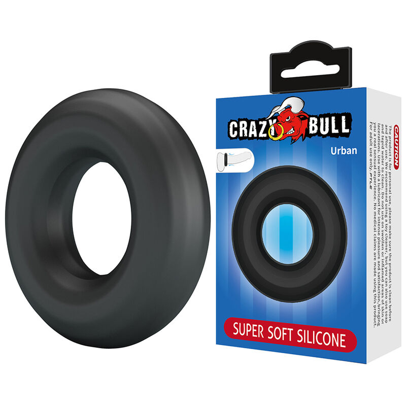 CRAZY BULL – URBAN SUPER SOFT SILICONE COCK RING BLACK