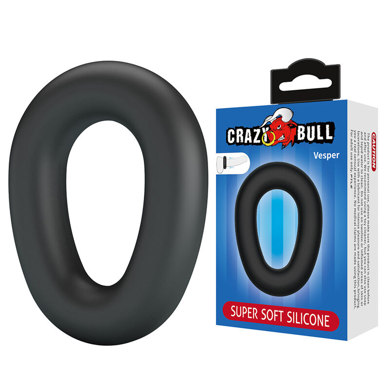CRAZY BULL – VESPER SUPER SOFT SILICONE COCK RING BLACK