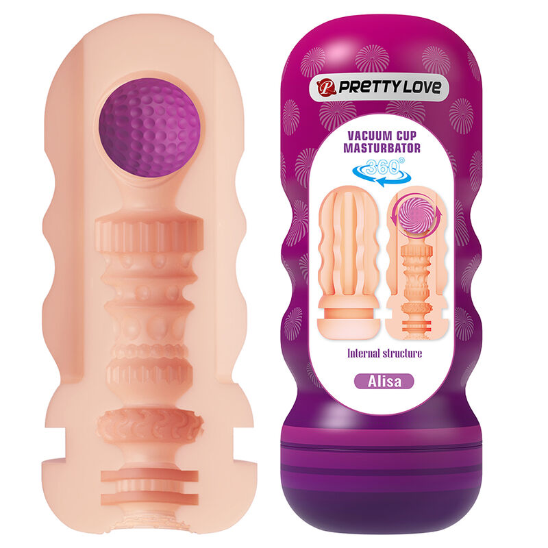 PRETTY LOVE – VAGINAL SMOOTHING MASTURBATOR WITH SUCTION CUP AND INTERNAL TEXTURES