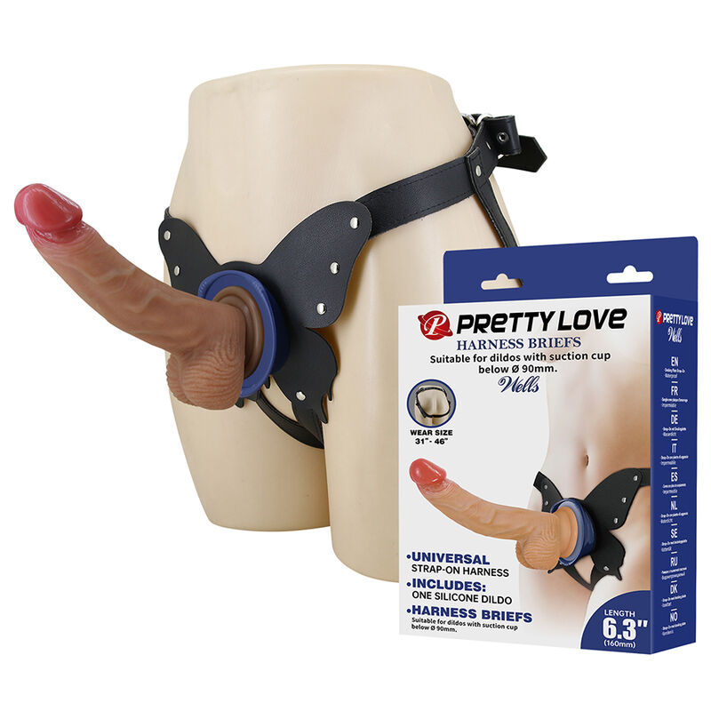 PRETTY LOVE – YETI STRAP-ON HARNESS WITH SUCTION DILDO FLESH
