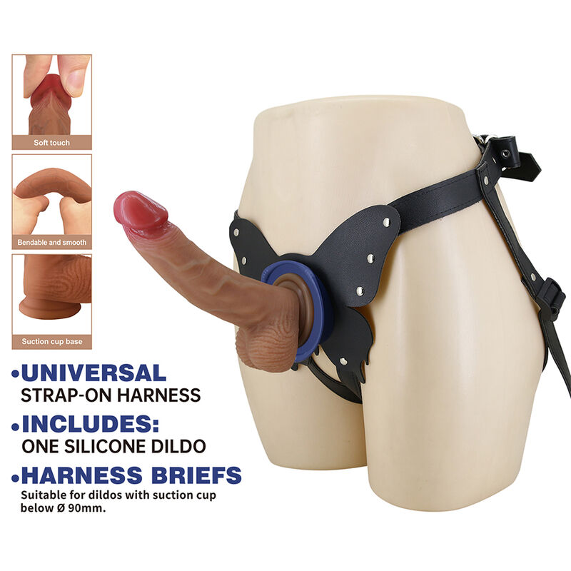 PRETTY LOVE – YETI STRAP-ON HARNESS WITH SUCTION DILDO FLESH