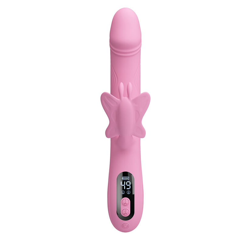 PRETTY LOVE – BELLA RABBIT VIBRATOR WITH BUTTERFLY STIMULATION AND LED PINK