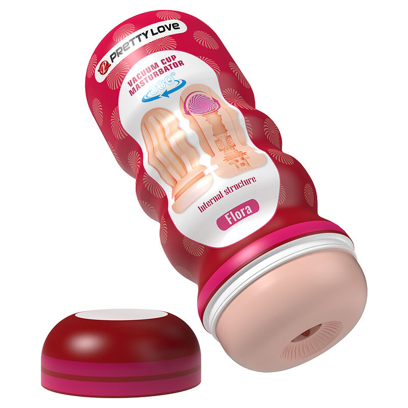 PRETTY LOVE – FLORA VAGINA MASTURBATOR WITH SUCTION CUP AND INTERNAL TEXTURES