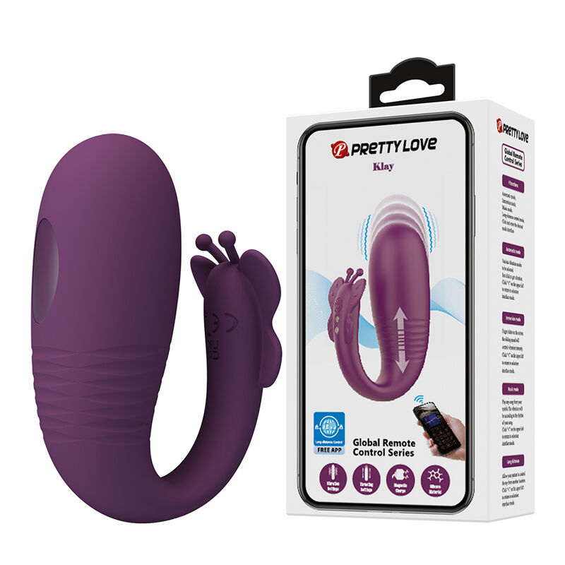 PRETTY LOVE – KLAY THRUSTING EGG VIBRATOR APP CONTROL PURPLE