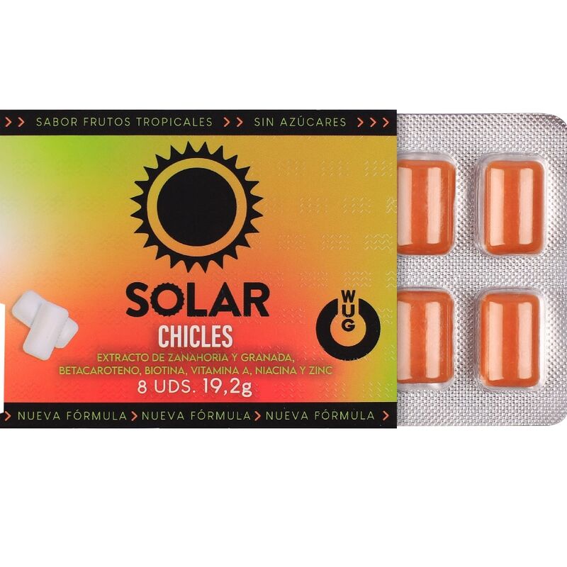 WUG SOLAR – FUNCTIONAL VITAMIN ZINC TROPICAL FRUITS FLAVOUR GUM BLISTER 8 PCS