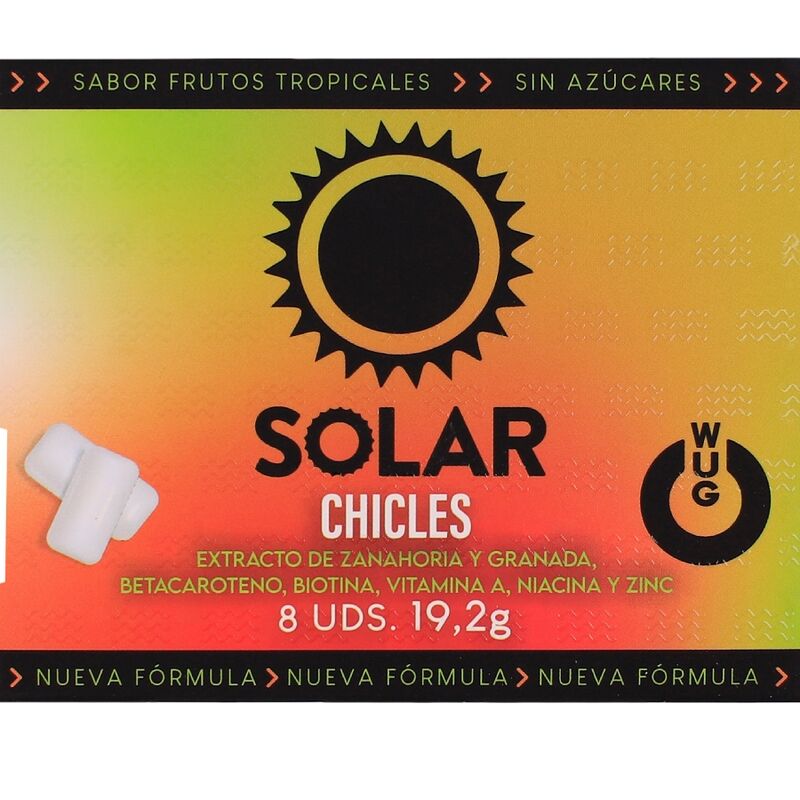 WUG SOLAR – FUNCTIONAL VITAMIN ZINC TROPICAL FRUITS FLAVOUR GUM BLISTER 8 PCS