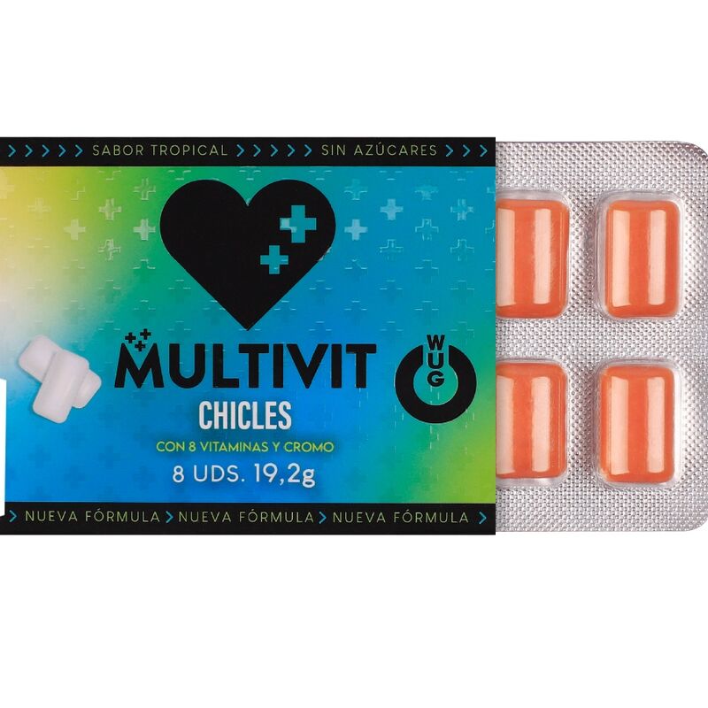 WUG MULTIVIT – FUNCTIONAL MULTIVITAMIN TROPICAL FLAVOUR GUM BLISTER 8 PCS