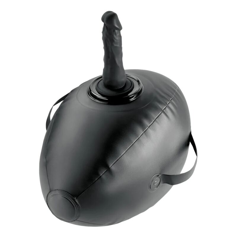 FETISH FANTASY SERIES – BODY DOCK INFLATABLE LOVE BALL WITH DILDO BLACK 41.9 CM