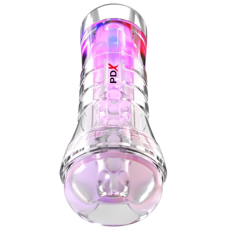 PDX ELITE – VIEWTUBE XXL LED TRANSPARENT STROKER 27.3 CM