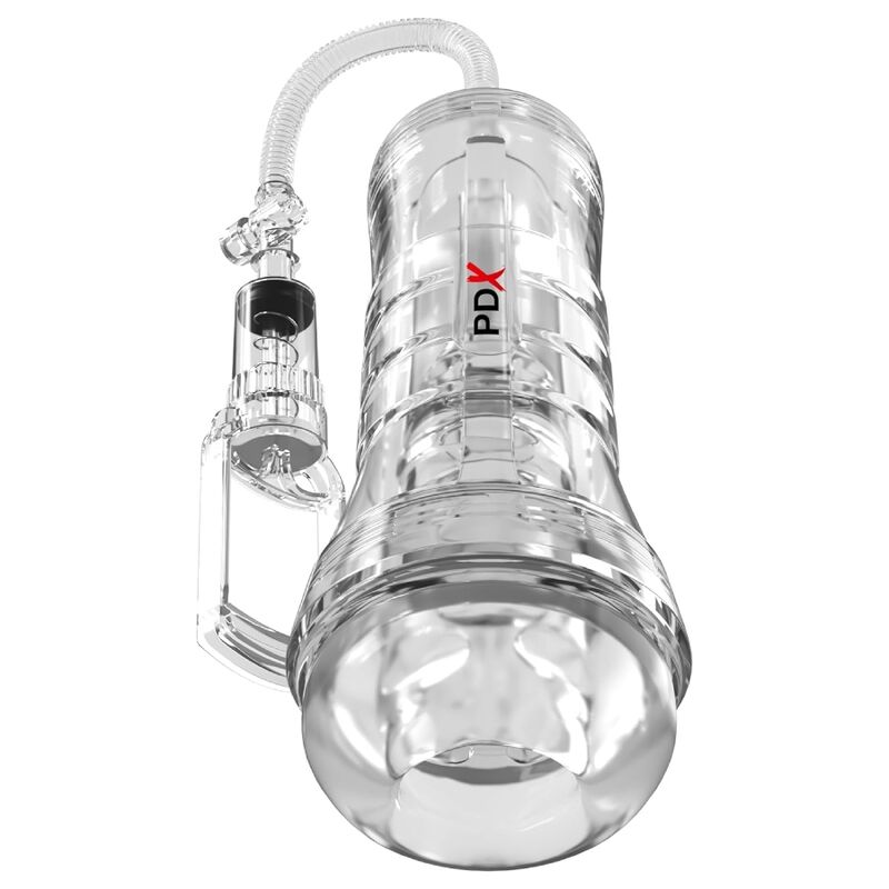 PDX ELITE – VIEWTUBE VAC XXL TRANSPARENT STROKER WITH SUCTION PUMP 27.3 CM