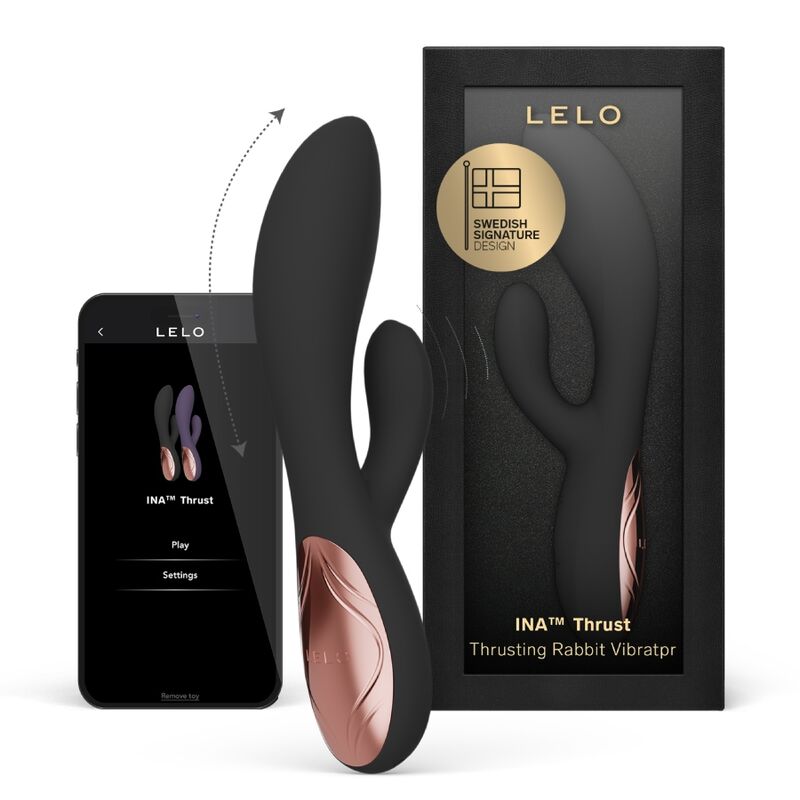 LELO – INA THRUST RABBIT THRUSTING VIBRATOR BLACK