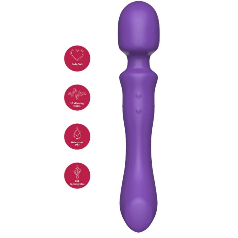 SHE.E.O – DOUBLE-ENDED VIBRATING MASSAGER WAND PURPLE