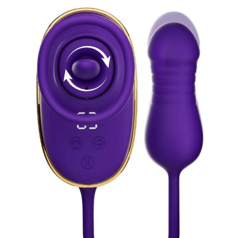 SHE.E.O – CLITORAL SUCTION TOOL WITH LICKING EFFECT AND PURPLE ANAL STIMULATOR