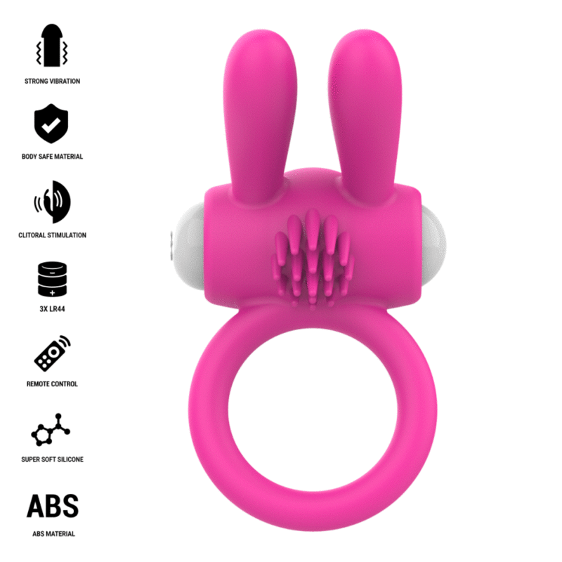 INTENSE – HOPPS VIBRATING PENIS RING WITH CLITORAL STIMULATION PINK
