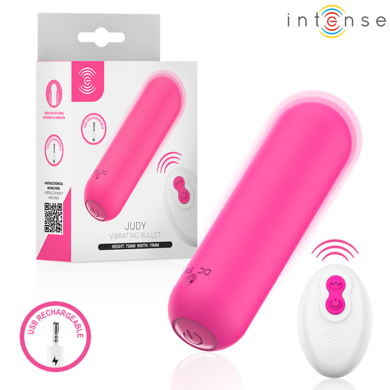 INTENSE – JUDY RECHARGEABLE VIBRATING BULLET WITH REMOTE CONTROL PINK