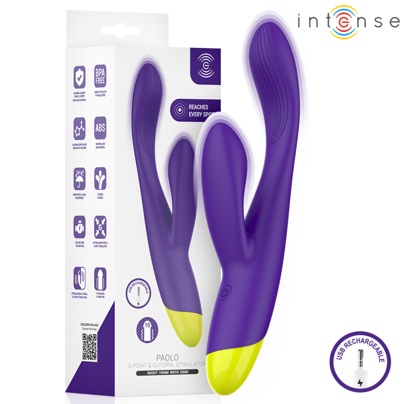 INTENSE – PAOLO RECHARGEABLE RABBIT STIMULATOR FOR G-SPOT AND CLITORIS