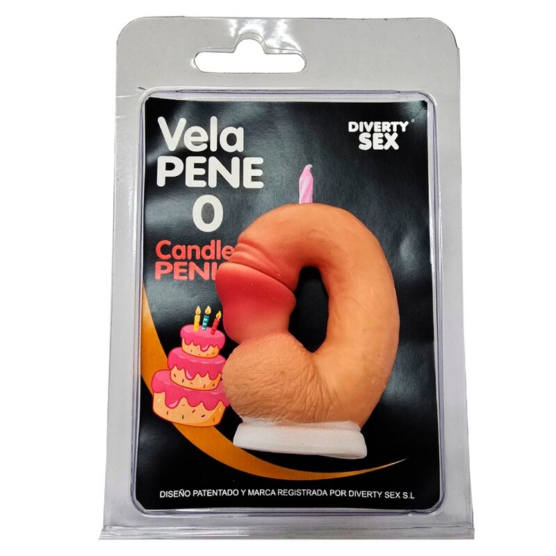 DIABLO PICANTE – PENIS CANDLE IN THE SHAPE OF THE NUMBER 0 FLESH COLOR