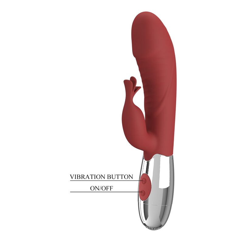 PRETTY LOVE – ROSEWOOD RABBIT VIBRATOR 30 FUNCTIONS USB RECHARGEABLE RED