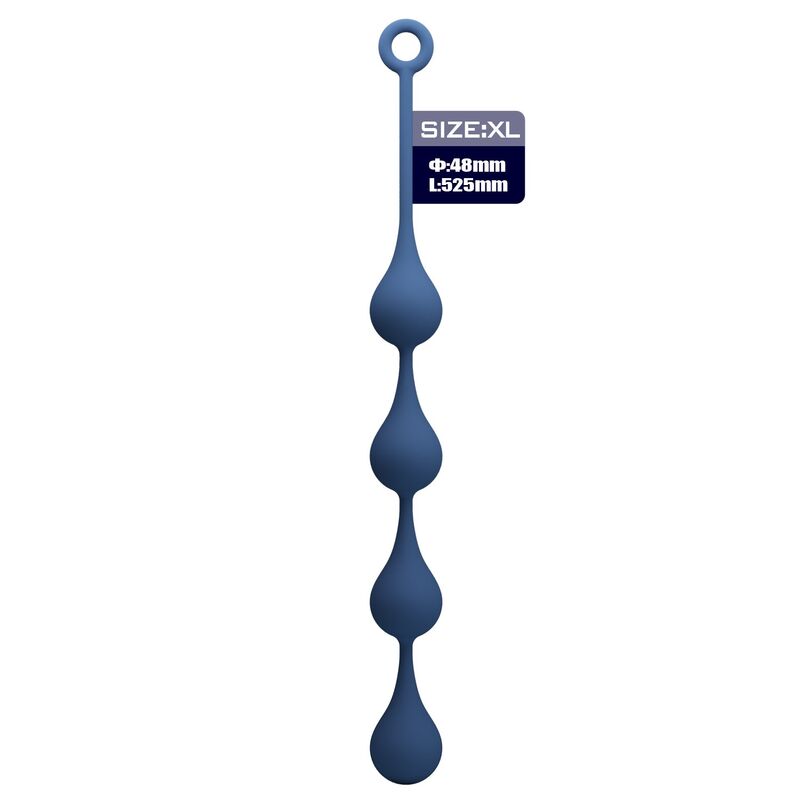 MR PLAY – BLUE SILICONE ANAL BEADS SIZE XL 52.5 CM