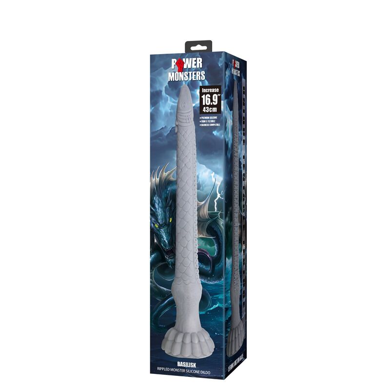 POWER MONSTERS – BASILISK FANTASY SILICONE DILDO 43 CM Ø 5 CM
