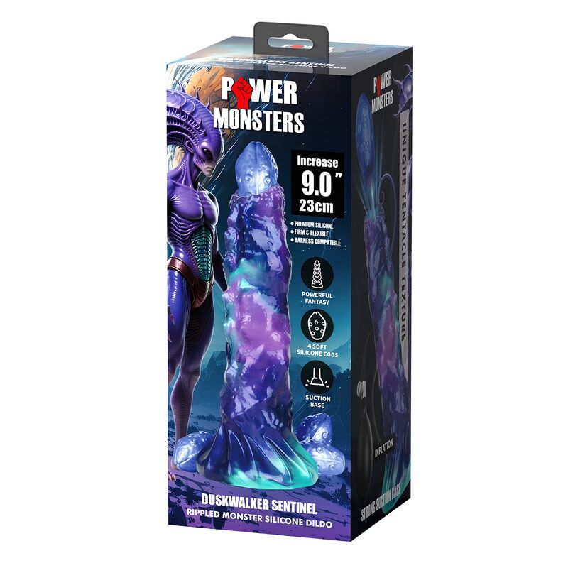 POWER MONSTERS – DUSKWALKER SENTINEL TRICOLOR INFLATABLE FANTASY SILICONE DILDO 23 CM Ø 5 CM