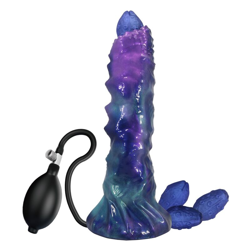 POWER MONSTERS – DUSKWALKER SENTINEL TRICOLOR INFLATABLE FANTASY SILICONE DILDO 23 CM Ø 5 CM