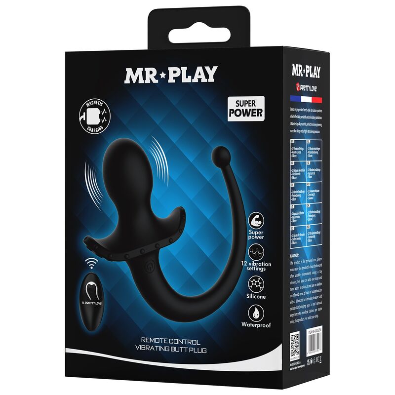 MR PLAY – WIRELESS REMOTE CONTROL ANAL AND PERINEUM VIBRATOR BLACK