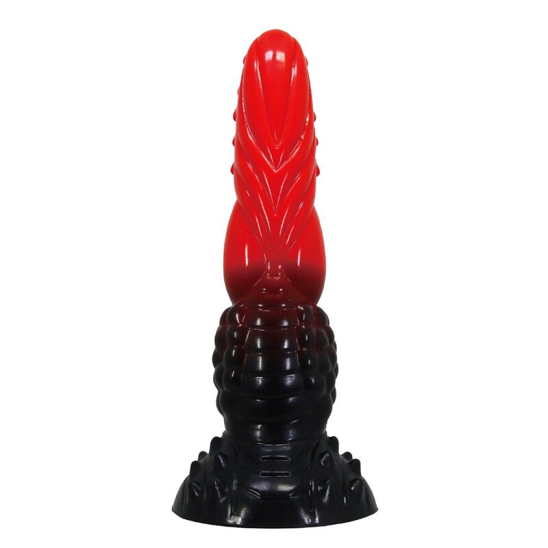 POWER MONSTERS – FIRE DRAGON FANTASY DILDO WITH SUCTION CUP 24.5 CM Ø 5.8 CM RED BLACK