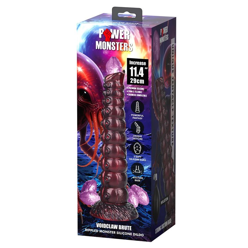 POWER MONSTERS – VOIDCLAW BRUTE BICOLOR INFLATABLE FANTASY SILICONE DILDO 29 CM Ø 5.7 CM